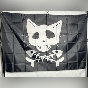 Pirate Kitty Banner Tapestry (polyester) 6x4Ft. With 4 Grommets